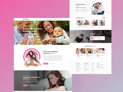 Adoption Website UI/UX Design adoption adoption uiux design adoption website animation branding child website design design graphic design illustration land landingpage logo ui uiux ux vector website design