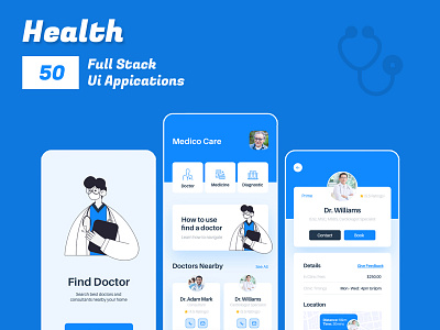 Health - Find doctor branding design graphic design healh care app minimal uiux