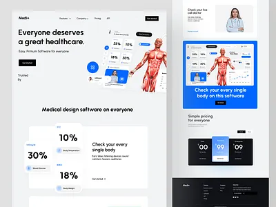 Medi+ Saas Website Design landing page landing page design medi saas medical saas saas saas landing page saas website shyed trendy uishyed web web design web ui website