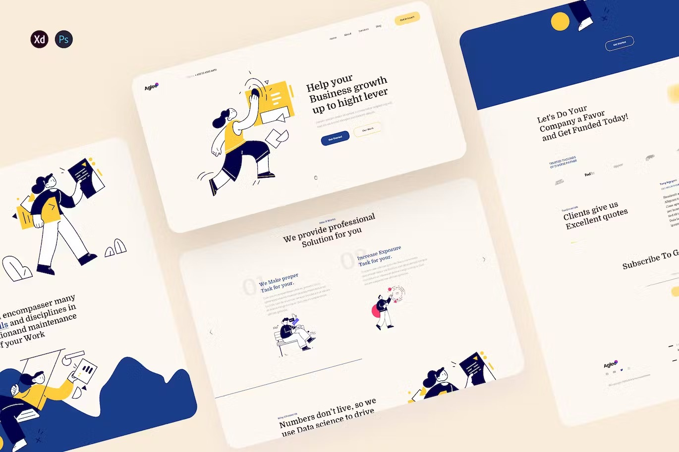 Aglee- Business Landing Page Template app home page home screen homepage interface ios landing landing page landingpage mobile page site ui uidesign uiux ux web web page webdesign website