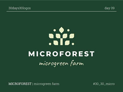 MICROFOREST branding farm forest green leaf logo microgreen