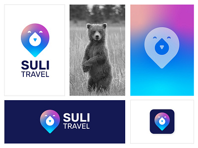 Suli Travel | Travel Agency Logo| Grizzly Bear Logo Design bear logo brand identity design brandidentity graphic design graphic designer modern logo naturetravel travel agency logo travel logo xodio