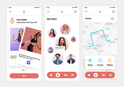 Fitness App branding design gym illustration minimal training app uiux designs of fitness yoga