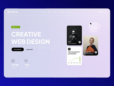 TON - Website design for a Web and App development service clean digital agency landing page minimal modern ui design website