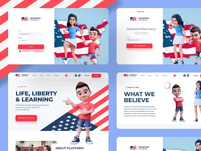 Educational Platform UI Design america education educational platform school study ui university usa