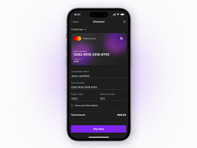 Checkout Screen application card checkout checkout screen clean credit card daily ui dailyui dark dark mode design interface minimal minimalist pay payment ui ui design uidesign user interface