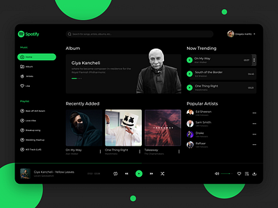 Spotify New look gaana music music player spotify ui
