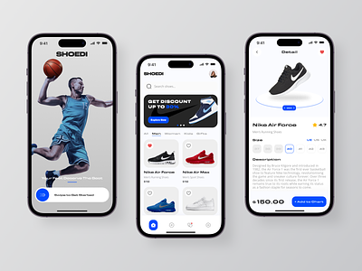 SHOEDI - Shoes Marketplace Mobile App basket clean fashion inspiration interface marketplace minimal minimalist mobile mobile app mobile design nike program running shoes sport style ui design ui ux uiux