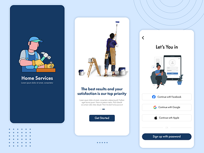 Home Services App UI app design application at home cleaning creative customer design home home services house mobile app service provider services typography ui uiux