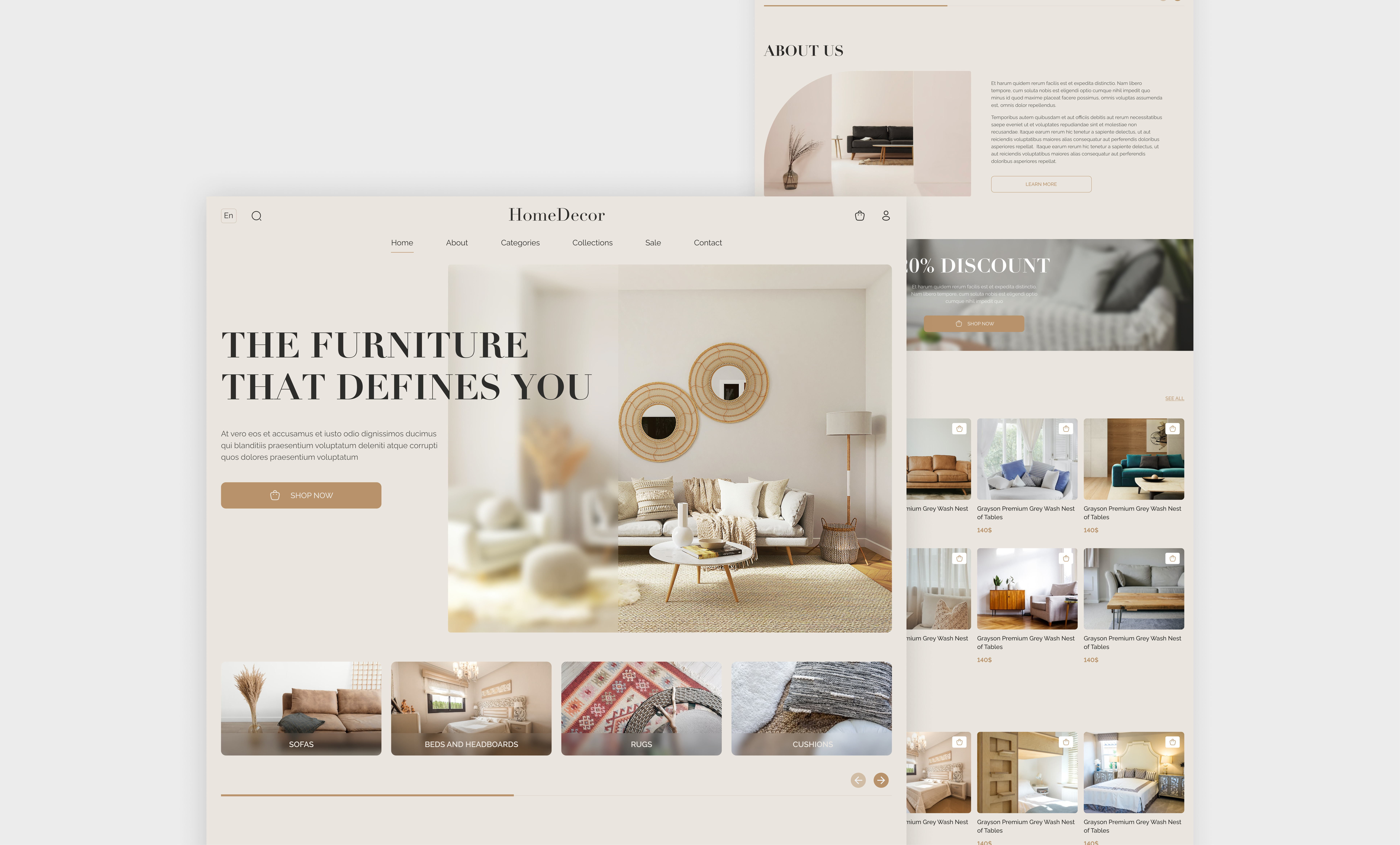 Furniture Store website concept branding design e commerce elegant furniture furniture e commerce furniture shop landing page online store shop store ui ux website design