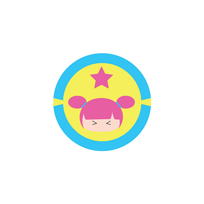 Star Child logo pink hair pink logo simple simple logo