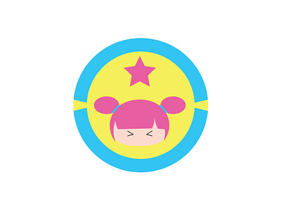 Star Child logo pink hair pink logo simple simple logo