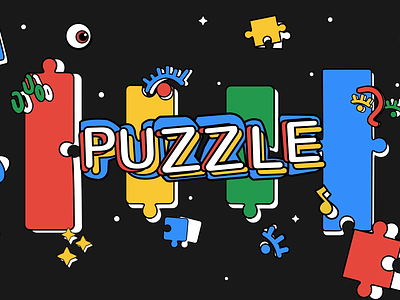Puzzle animation graphic design illustration motion graphics vector
