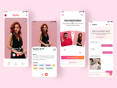 Dating App Design with Matchmaking app design ui ux
