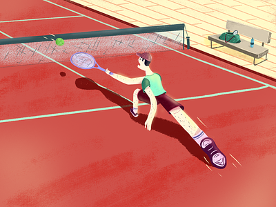Hit the ball! athlete branding cartoon design digital illustration illustrator sport tennis
