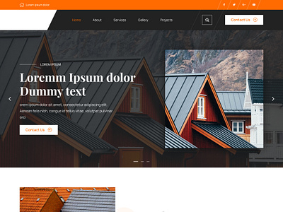 Roofing Contractor Homepage Layout Design contractor design homepage homepagedesign roofing ui weblayout