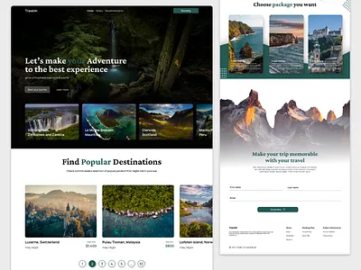 Travelin - Travel Landing Page adventure clean destination explore journey landing page tourism travel travel landing travel web traveling traveller trip ui ux vacation web design website