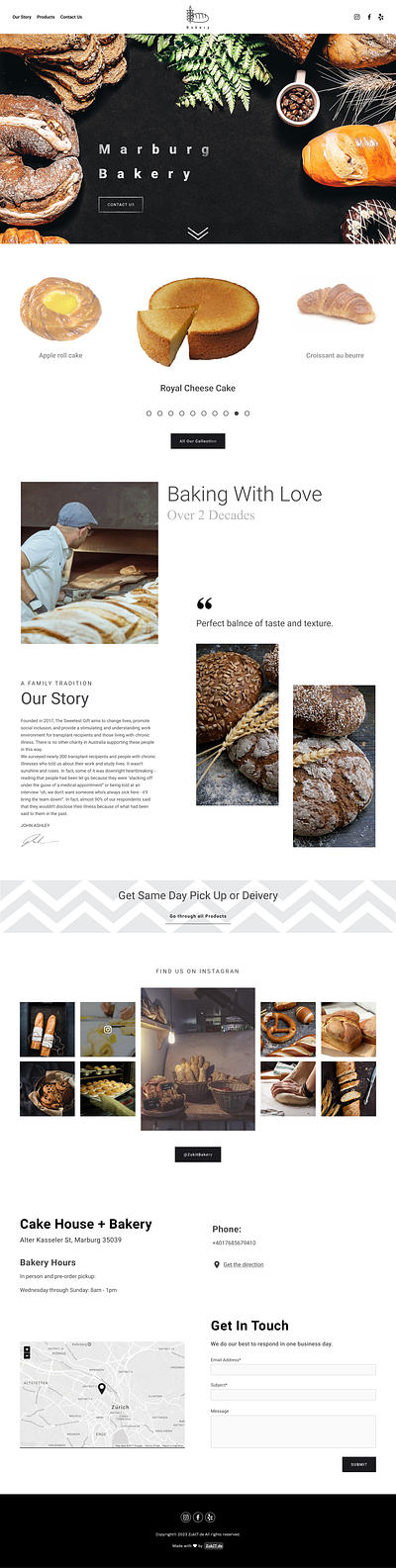 Minimal Bakery Website bakery branding minimal one page design ui ux web design