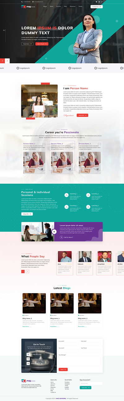 Life Coach Mentor Homepage Design graphic design homepagedesign lifecoach ui weblayout