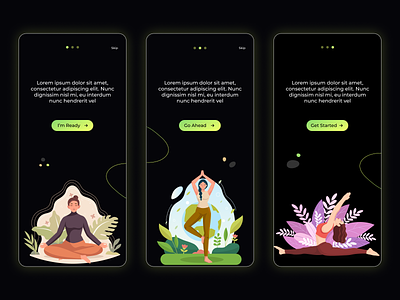 Meditation app UI app design application black creative dark design green meditation meditation app ui mobile app mobile application music peace theme typography ui uiux yoga