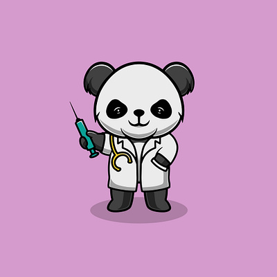 Cute Baby Panda Doctor branding doctor illustration ui