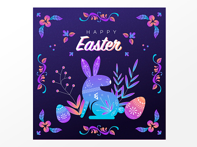 Happy Easter!!! bunny card easter illustration illustrator cc spring synergycodes vector