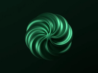 Spiral Sphere 3d 3dart abstract ai animation b3d ball blender circle fan flower green icon illustration logo motion graphics render sphere symmetrical ui