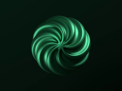 Spiral Sphere 3d 3dart abstract ai animation b3d ball blender circle fan flower green icon illustration logo motion graphics render sphere symmetrical ui