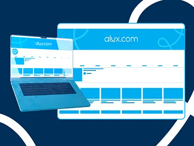 Alux - Social Media alan jacob george alux art brand identity branding clean crown design graphic design illustration laptop logo minimal render ribbon social media typography ui uiux visualization