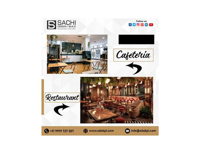 Cafetaria And Restaurant designer in Noida - SDABPL branding cafe and restaurant commercial company corporate designer interior interior designer sdabpl
