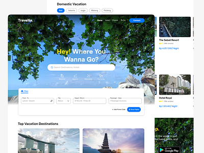 Travellia - Online Booking Web booking figma travel web