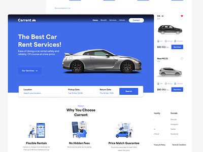 Carrent - Rental Car Web car design figma rent web