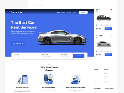 Carrent - Rental Car Web car design figma rent web