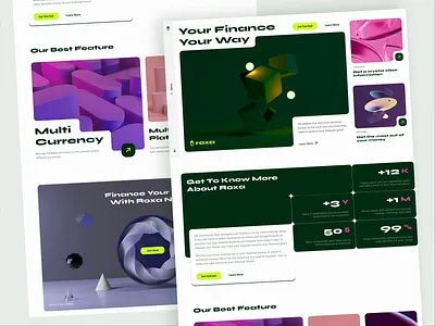 Roxa - Landing Page animation bank company desktop digital campaign finance home homepage invest landing landing page modern prototype ui uiux user ux web web design website