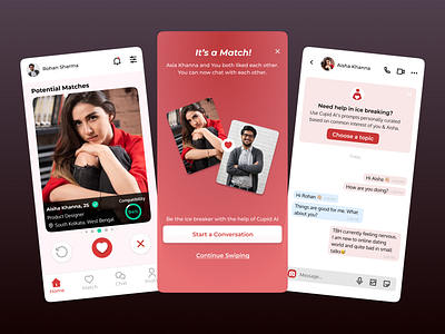 Dating App - UI design app design datingapp uidesi