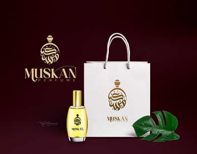 Perfume Brand Logo "MUSKAN PERFUME" arabic calligraphy arabic logo design brand idinty brand logo design combination logo designer designer najir muhammad lettermark logo logo folio logo icon logos logotype modern logo design pacaging perfume bottle pacaging perfume branding