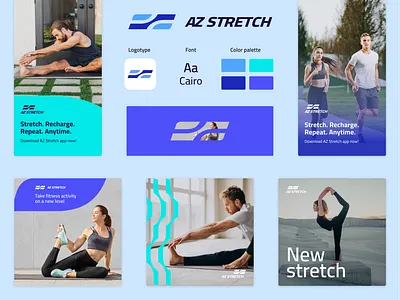 Brand identity for a fitness app branding design digital graphic design lofotype logo minimal smm social media typography vector