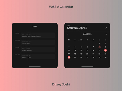 Day 038 - Calendar 038 branding calendar challenges community dailyui design figma illustration logo mobile ui ux website