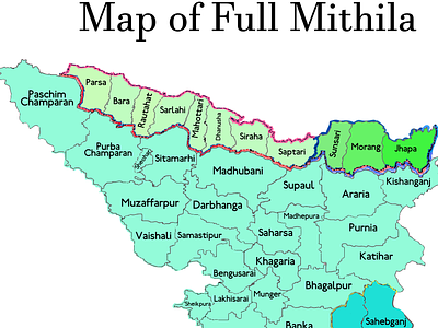 Map of Mithila india map janaki maithili map map map of mithila nepal map raja janak tirhut videha