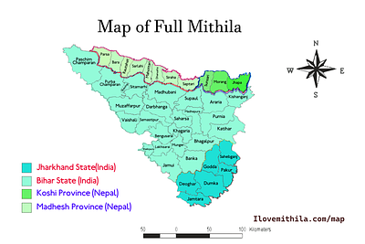 Map of Mithila india map janaki maithili map map map of mithila nepal map raja janak tirhut videha