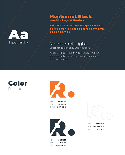Brand Guide adobe illustrator brand guidelines branding clean design graphic design icon identity logo logo design minimalistic modern orange personal branding style guide vector