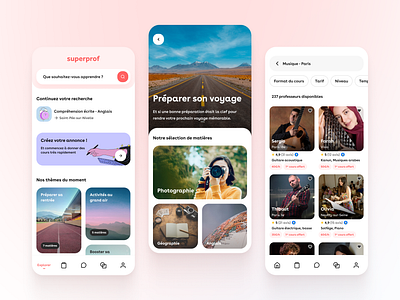 Superprof Explore app design ui ux