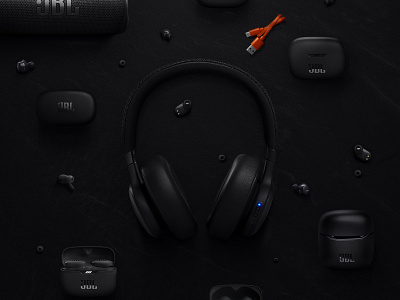 JBL Tablet App For Customers 3d animation app clean design flat headphones interface mobile music sound tablet ui ux