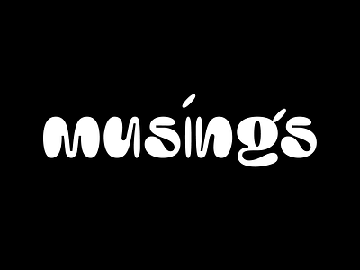Musings logo brand branding calligraphic calligraphy cookie curves curvy delicious fat lettering letters logo new