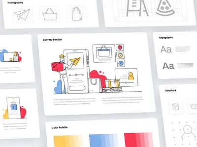 Delivery Illustrations delivery design grocery icons illustration medical technology ui ux web