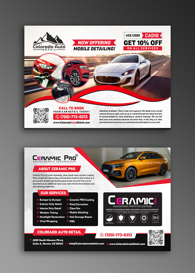 Car Detailer PostCard Design graphic design