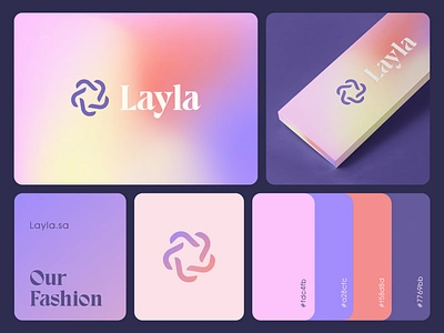 Layla Branding abstract branding clever clothing elegant fashion flower gradient l letter logo luxury mark minimal monogram packaging premuim style stylish vibrant