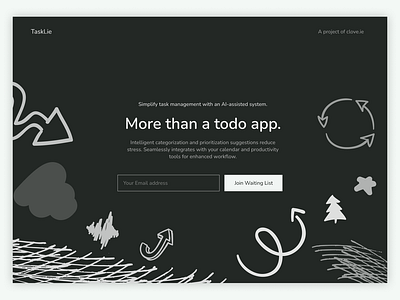 Todo app waiting list. design flat scribble single page app sketch ui ux waiting list web