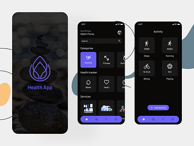 Health Application app app development app design appdesign mobileappdesign branding design graphic design illustration logo ui ux