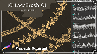 Lace Procreate brushes_By Nan'Heidi design illustration procreate vector
